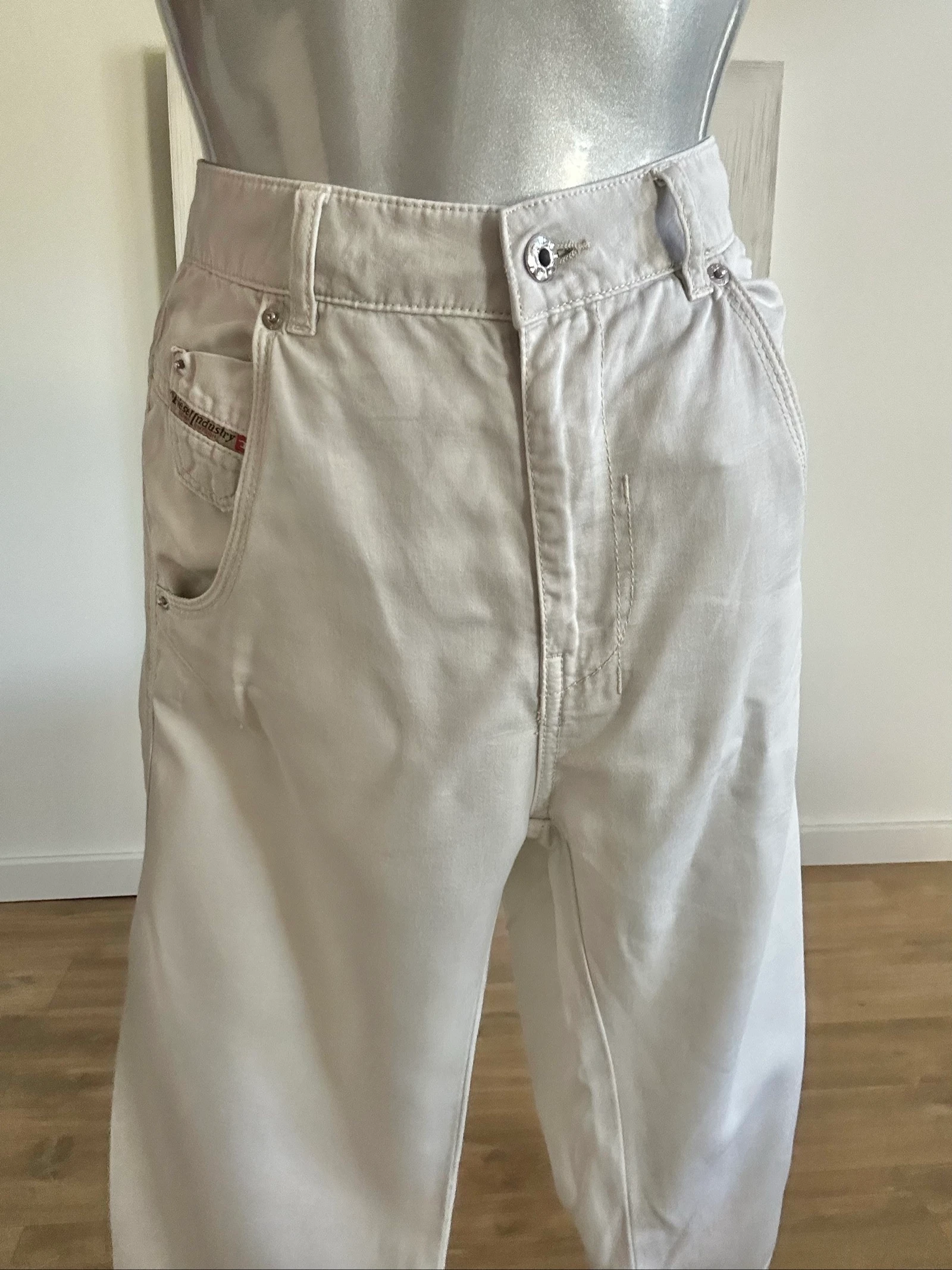Ecru linen & cotton Diesel pants – Chic carrot cut, size 28 – photo 4